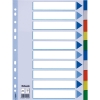 Esselte white/coloured A4 plastic tabs with 10 tabs (11 holes)