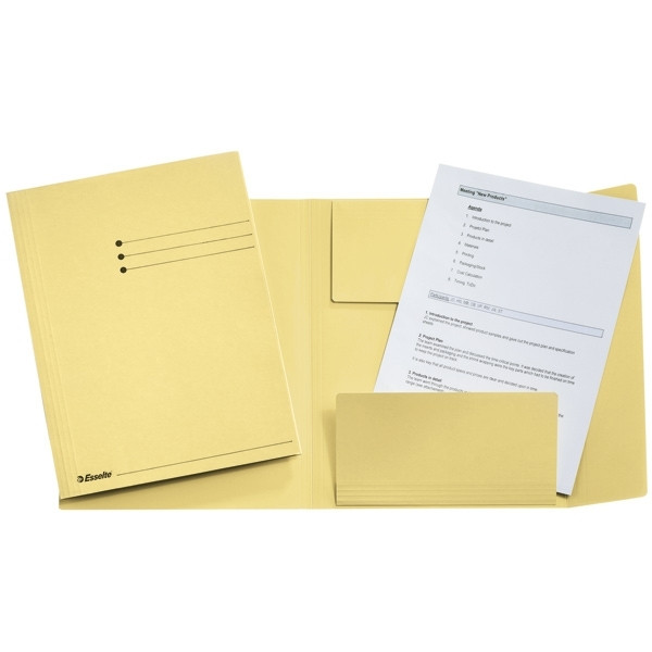 Esselte yellow A4 3-flap folder with line printing (50-pack) 1033306 203564 - 1