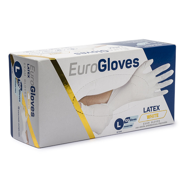 Cleaning gloves | large | white powder free | Eurogloves Latex | 100-pack SME00046 - 1