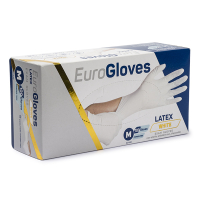 Cleaning gloves | medium | white powder free | Eurogloves Latex | 100-pack SME00041