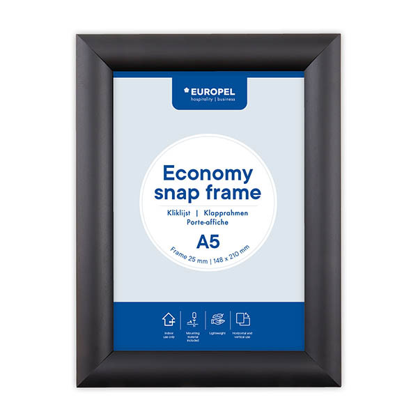 Europel economy A5 snap frame with black aluminum frame 226985 - 2
