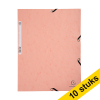 10x Exacompta coral A4 glossy cardboard elastomer folder with 3 flaps 404073 - 1
