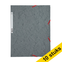 10x Exacompta grey A4 glossy cardboard elastomer folder with 3 flaps