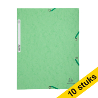 10x Exacompta lime green A4 glossy cardboard elastomer folder with 3 flaps