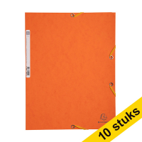 10x Exacompta orange A4 glossy cardboard elastomer folder with 3 flaps