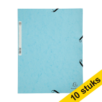 10x Exacompta pastel blue A4 glossy cardboard elastomer folder with 3 flaps