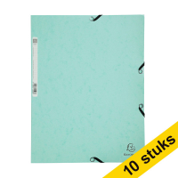10x Exacompta pastel green A4 glossy cardboard elastomer folder with 3 flaps 404078