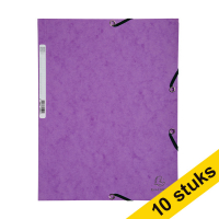 10x Exacompta purple A4 glossy cardboard elastomer folder with 3 flaps