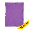 10x Exacompta purple A4 glossy cardboard elastomer folder with 3 flaps 404065 - 1