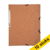 10x Exacompta tabac A4 glossy cardboard elastomer folder with 3 flaps 404071 - 1