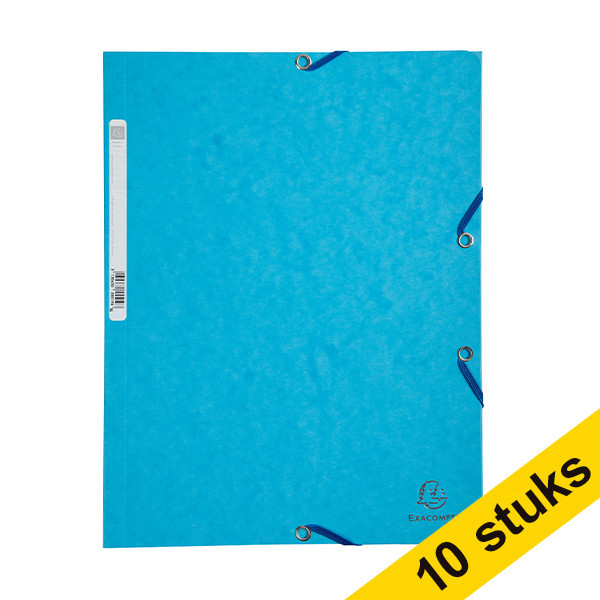 Exacompta 10x Exacompta turquoise A4 glossy cardboard elastomer folder with 3 flaps  404069 - 1