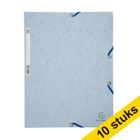 10x Exacompta turtledove grey A4 glossy cardboard elastomer folder with 3 flaps