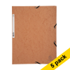 5x Exacompta tabac A4 glossy cardboard elastomer folder with 3 flaps 404050 - 1