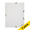 5x Exacompta white A4 glossy cardboard elastomer folder with 3 flaps 404043 - 1