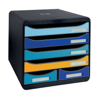 Exacompta Bee Blue Maxi assorted drawer unit (6 drawers) 3124202D 404100