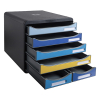 Exacompta Bee Blue Maxi assorted drawer unit (6 drawers) 3124202D 404100 - 2
