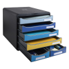 Exacompta Bee Blue Maxi assorted drawer unit (6 drawers) 3124202D 404100 - 3