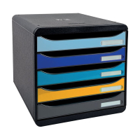 Exacompta Bee Blue Plus assorted drawer unit (5 drawers) 3094202D 404099