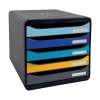 Exacompta Bee Blue Plus assorted drawer unit (5 drawers) 3094202D 404099 - 1