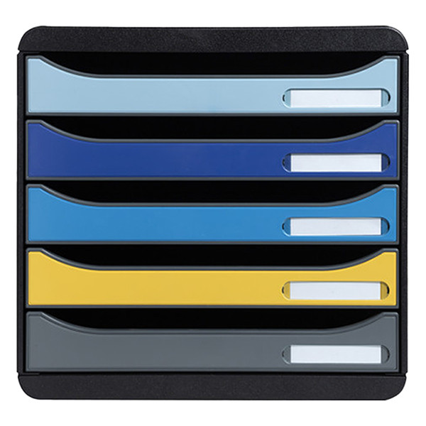 Exacompta Bee Blue Plus assorted drawer unit (5 drawers) 3094202D 404099 - 2