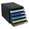 Exacompta Bee Blue Plus assorted drawer unit (5 drawers) 3094202D 404099 - 3