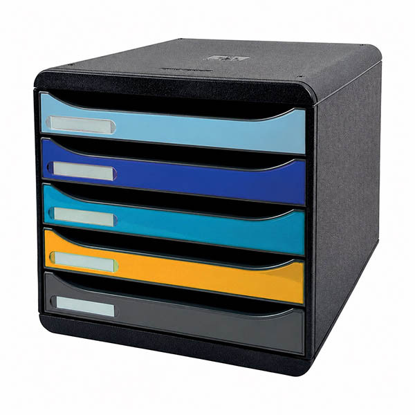 Exacompta Bee Blue Plus assorted drawer unit (5 drawers) 404099 - 1