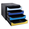 Exacompta Bee Blue assorted drawer unit (4 drawers) 3104202D 404098 - 3