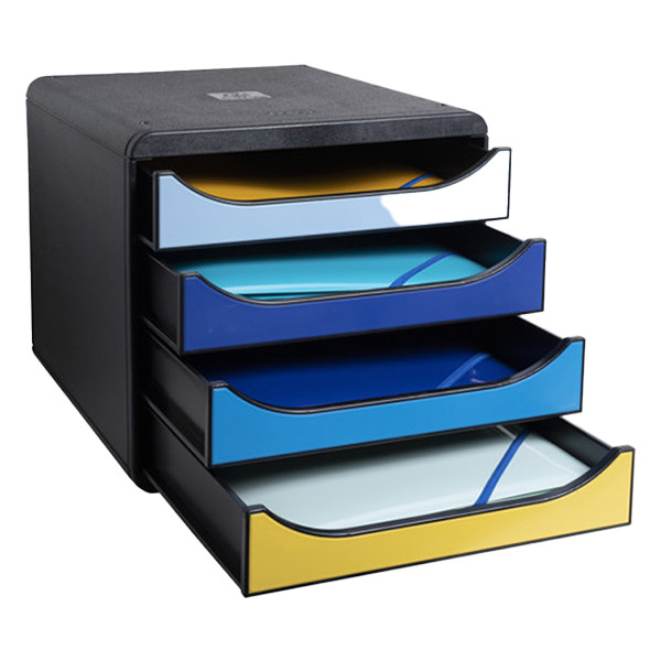 Exacompta Bee Blue assorted drawer unit (4 drawers) 3104202D 404098 - 4