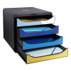 Exacompta Bee Blue assorted drawer unit (4 drawers) 3104202D 404098 - 4