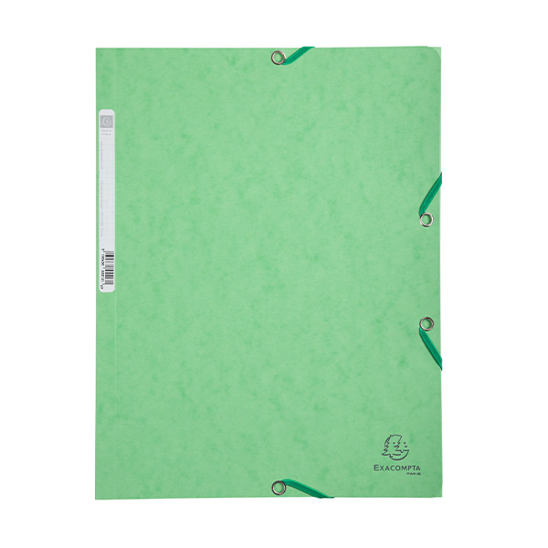 Elastomer folder A4 (3-flap) | lime green cardboard | Exacompta 404026 - 1