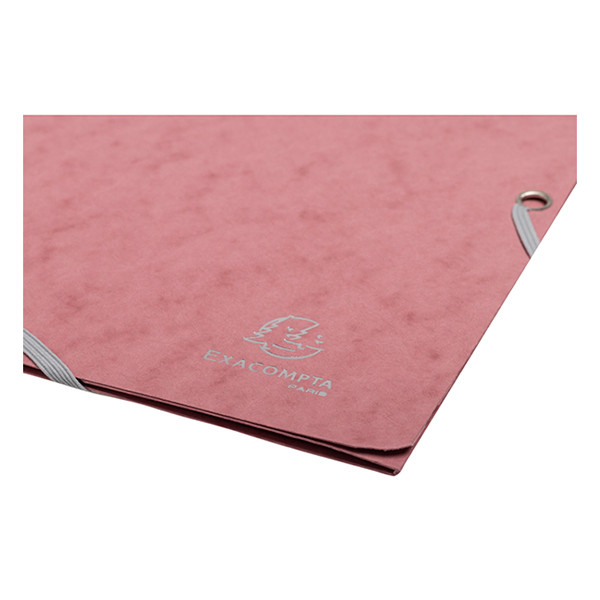 Elastomer folder A4 (3-flap) | old pink cardboard | Exacompta 404162 - 4