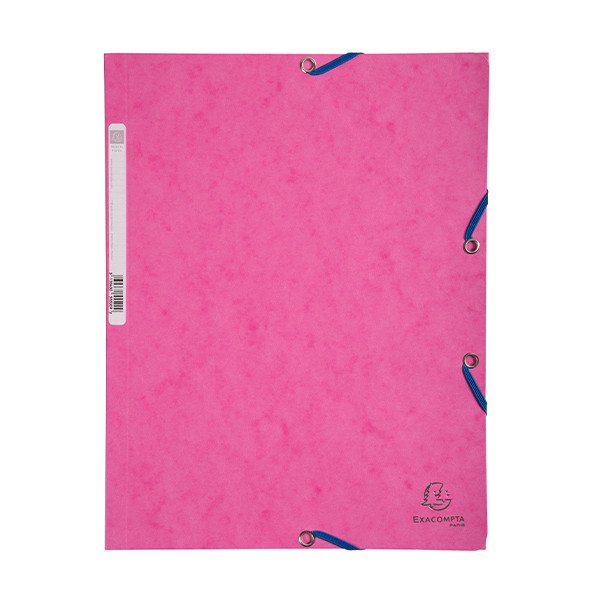 Elastomer folder A4 (3-flap) | pink cardboard | Exacompta 404028 - 1