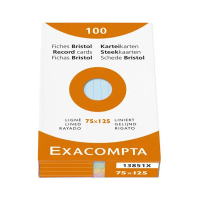 Exacompta assorted colours lined system card, 75mm x 125mm (100-pack) 404434