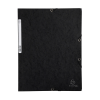 Exacompta black A4 glossy cardboard elastomer folder with 3 flaps 55501E 404017