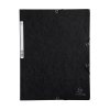 Exacompta black A4 glossy cardboard elastomer folder with 3 flaps