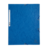 Exacompta blue A4 glossy cardboard elastomer folder with 3 flaps 55502E 404018