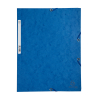 Exacompta blue A4 glossy cardboard elastomer folder with 3 flaps