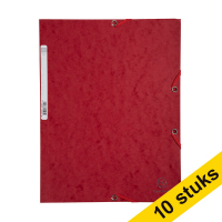 Exacompta cherry red A4 glossy cardboard elastomer folder with 3 flaps (10-pack)