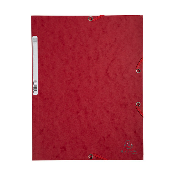 Exacompta cherry red A4 glossy cardboard elastomer folder with 3 flaps 55525E 404030 - 1