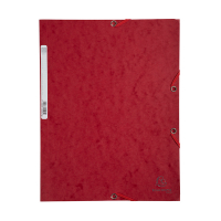 Exacompta cherry red A4 glossy cardboard elastomer folder with 3 flaps 55525E 404030