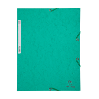 Exacompta green A4 glossy cardboard elastomer folder with 3 flaps 55503E 404019