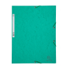 Exacompta green A4 glossy cardboard elastomer folder with 3 flaps