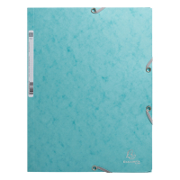 Exacompta icy blue A4 glossy cardboard elastomer folder with 3 flaps 55273E 404160