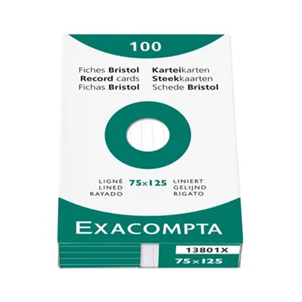 Exacompta lined system card, 75mm x 125mm (100-pack) 13801X 404435 - 1