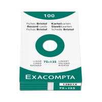 Exacompta lined system card, 75mm x 125mm (100-pack) 13801X 404435