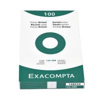 Exacompta lined system cards, 125mm x 200mm (100-pack) 404432