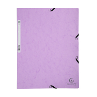 Exacompta mauve A4 glossy cardboard elastomer folder with 3 flaps 55535E 404037