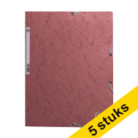 Exacompta old pink A4 glossy cardboard elastomer folder with 3 flaps (5-pack) 404166