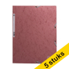 Exacompta old pink A4 glossy cardboard elastomer folder with 3 flaps (5-pack) 404166 - 1