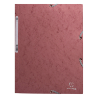 Exacompta old pink A4 glossy cardboard elastomer folder with 3 flaps 55276E 404162